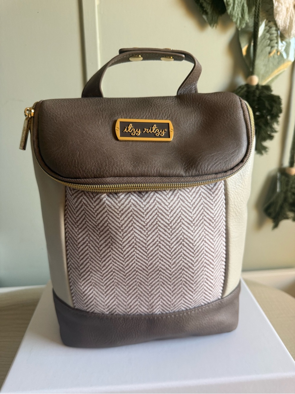 Itzy Ritzy Brown & Cream insulated bottle Bag